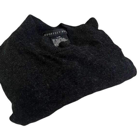 Geoffrey Beene Dark Gray Sweater Crew Neck Pullover Knit Silk Blend Men's Large - Picture 3 of 6